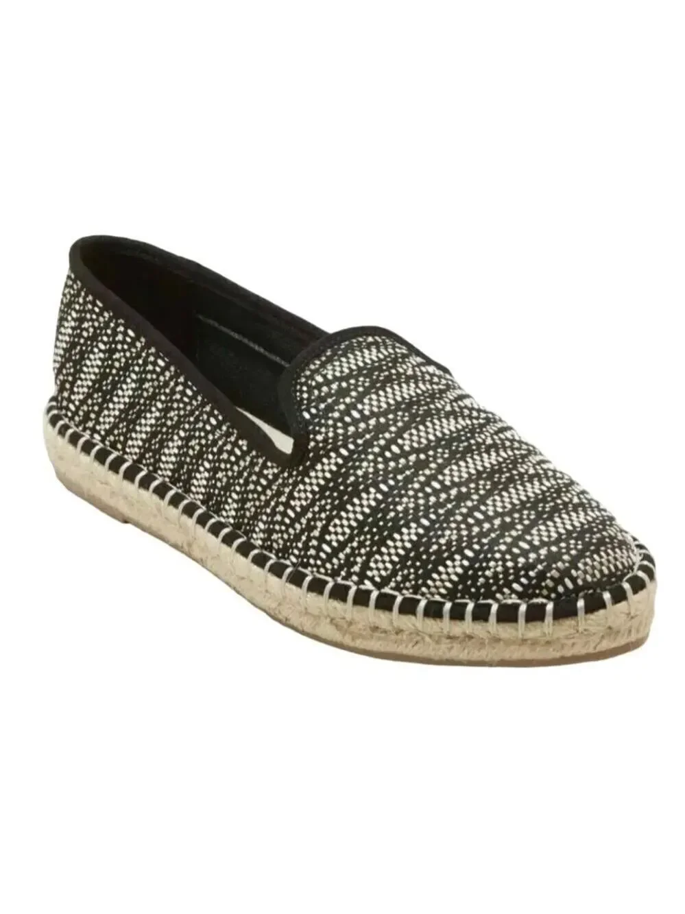 Universal Thread Espadrilles Flats Women's Casual Black Fabric Stitched Size 7